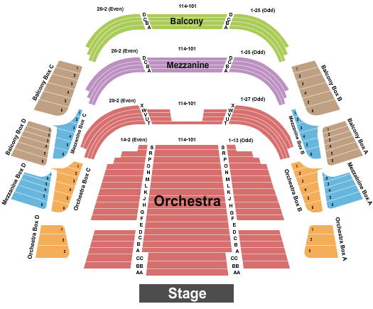 seating chart for Ferguson Hall  - The Straz Center - End Stage - eventticketscenter.com